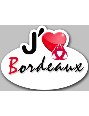 j'aime Bordeaux - 15x11cm - Sticker/autocollant