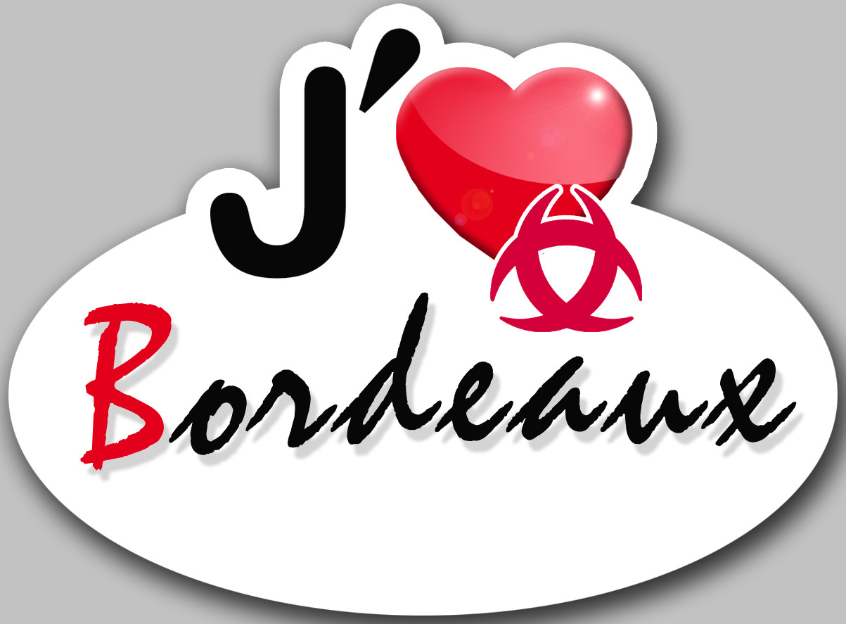 j'aime Bordeaux - 15x11cm - Sticker/autocollant