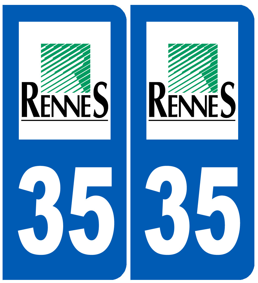 immatriculation Rennes 35 - Sticker/autocollant