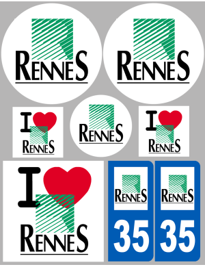 Rennes (8 autocollants variés) - Sticker/autocollant