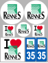 Rennes (8 autocollants variés) - Sticker/autocollant