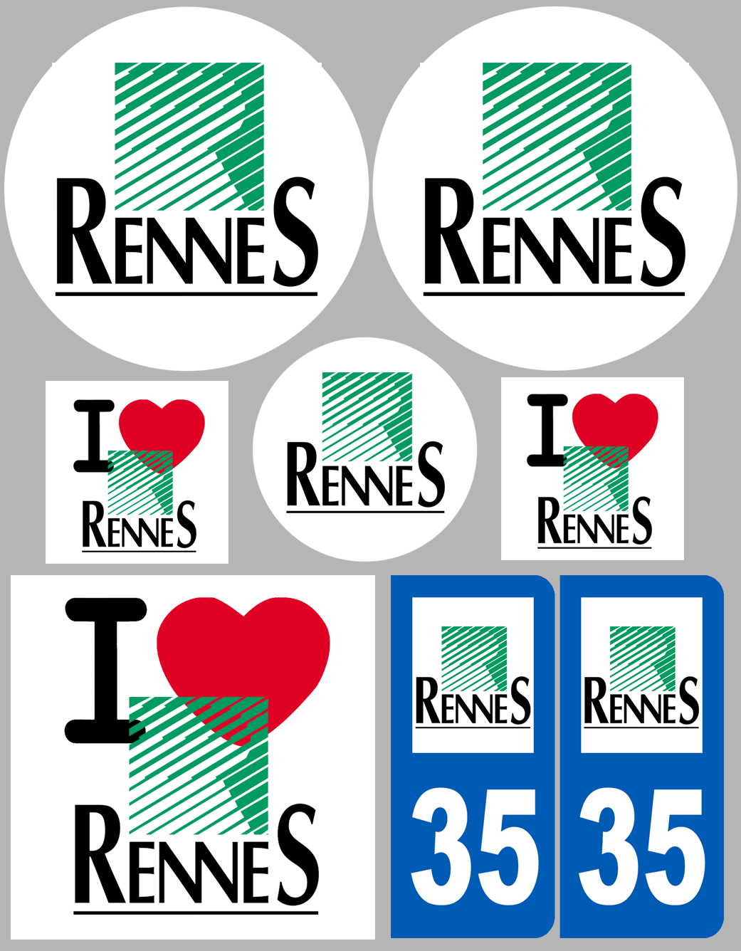 Rennes (8 autocollants variés) - Sticker/autocollant