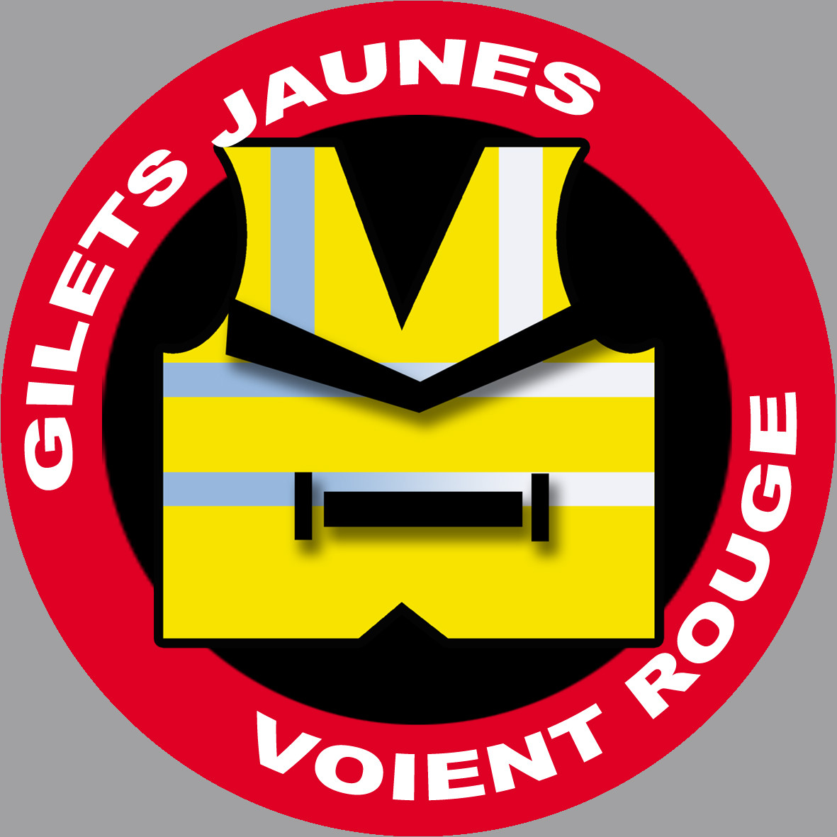 Gilets jaunes voient rouge (20x20cm) - Sticker/autocollant