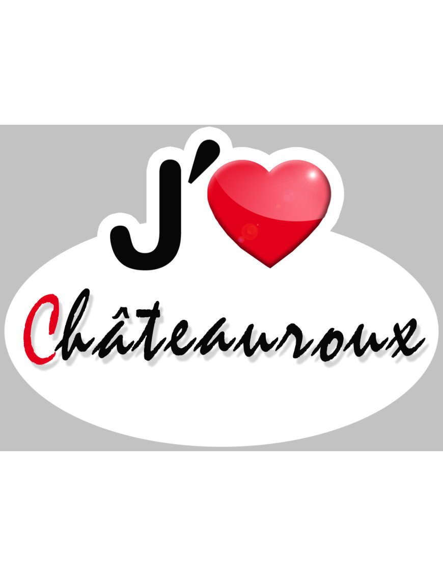 j'aime Châteauroux - 15x11cm - Sticker/autocollant