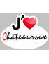 j'aime Châteauroux - 15x11cm - Sticker/autocollant