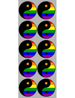 Yin Yang Lgbt (10 fois 5cm) - Sticker/autocollant