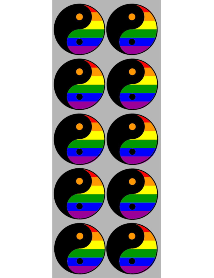 Yin Yang Lgbt (10 fois 5cm) - Sticker/autocollant