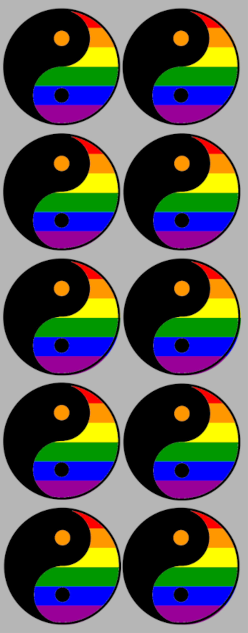 Yin Yang Lgbt (10 fois 5cm) - Sticker/autocollant