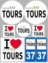 Tours (8 autocollants variés) - Sticker/autocollant