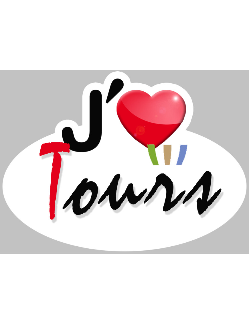 j'aime Tours - 15x11cm - Sticker/autocollant