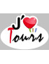 j'aime Tours - 15x11cm - Sticker/autocollant