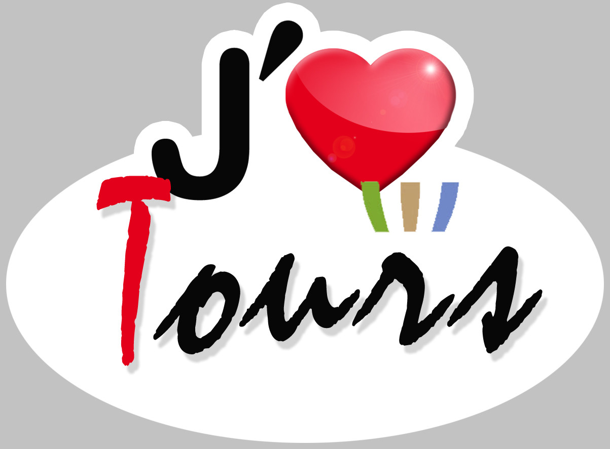 j'aime Tours - 15x11cm - Sticker/autocollant