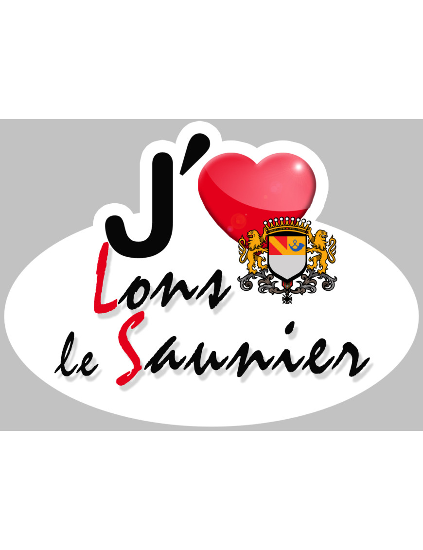 j'aime Lons-le-Saunier - 5x3.7cm - Sticker/autocollant