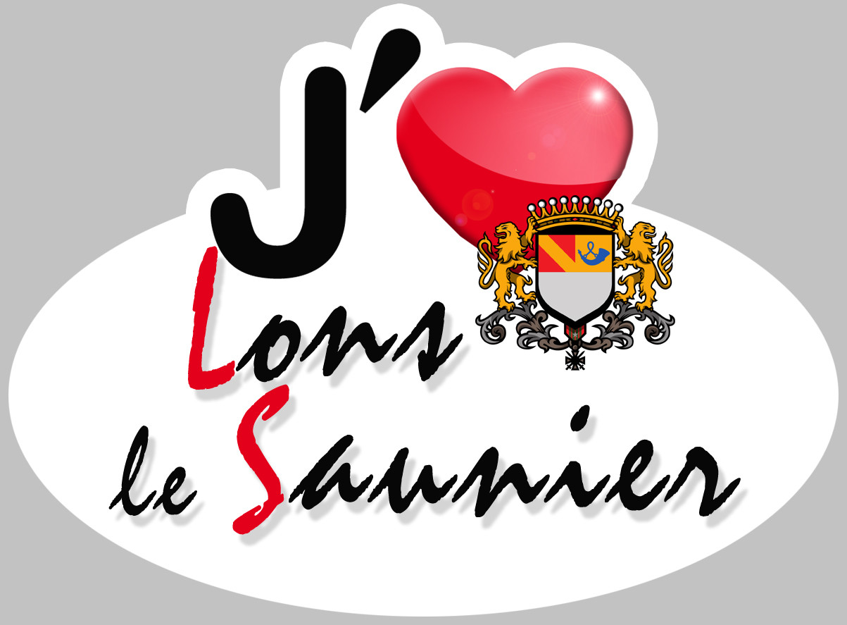 j'aime Lons-le-Saunier - 5x3.7cm - Sticker/autocollant