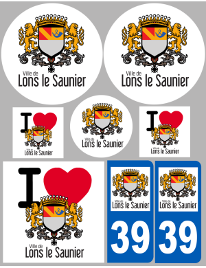 Lons-le-Saunier (8 autocollants variés) - Sticker/autocollant