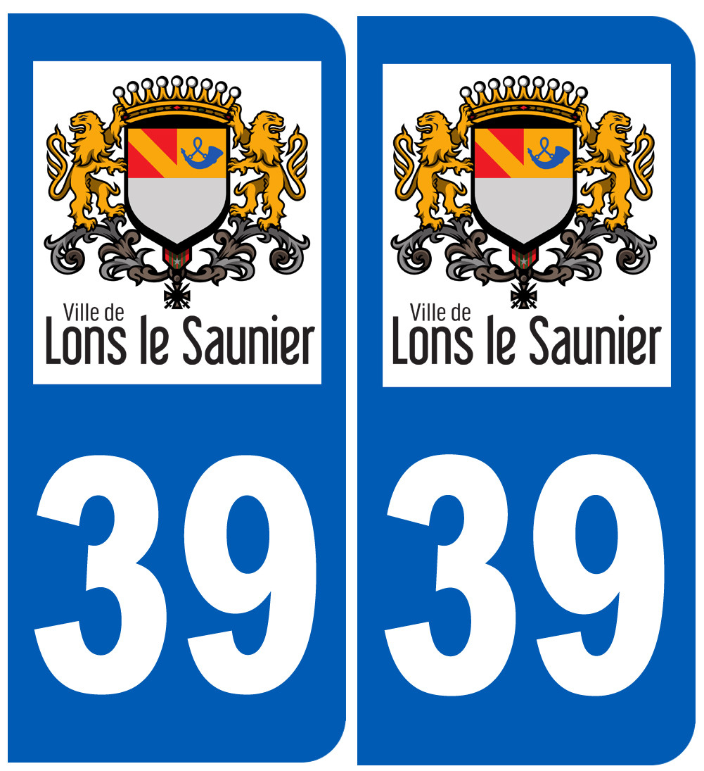 immatriculation Lons-le-Saunier 39 - Sticker/autocollant