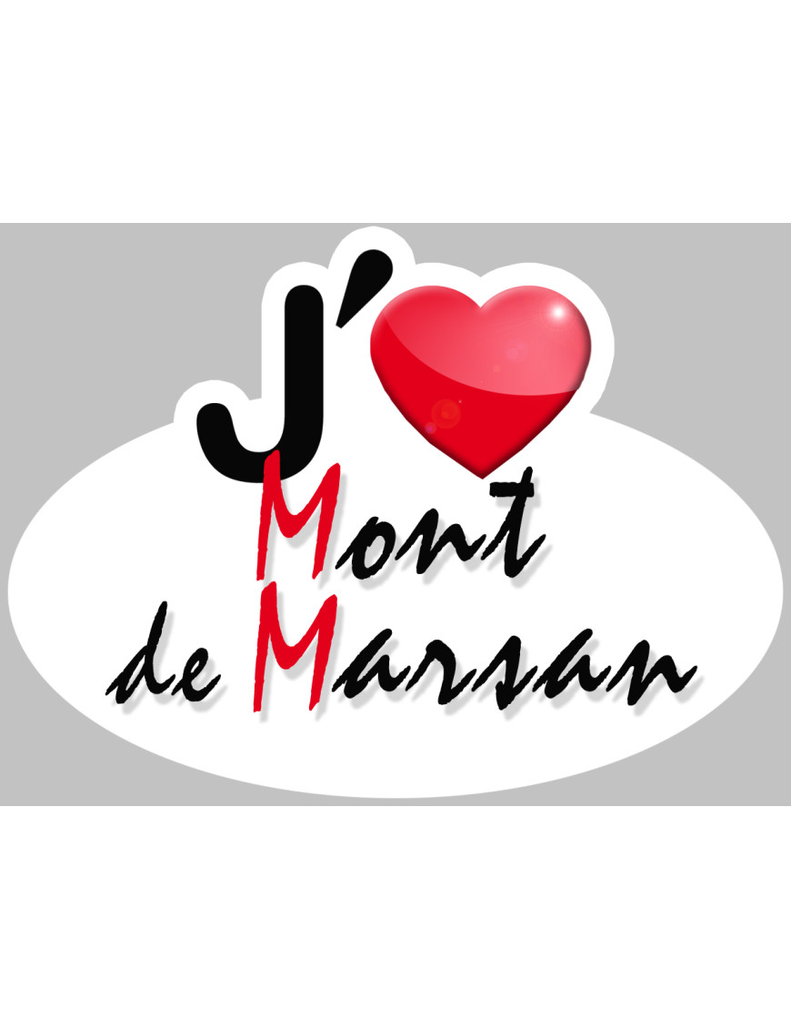 j'aime Mont-de-Marsan - 15x11cm - Sticker/autocollant