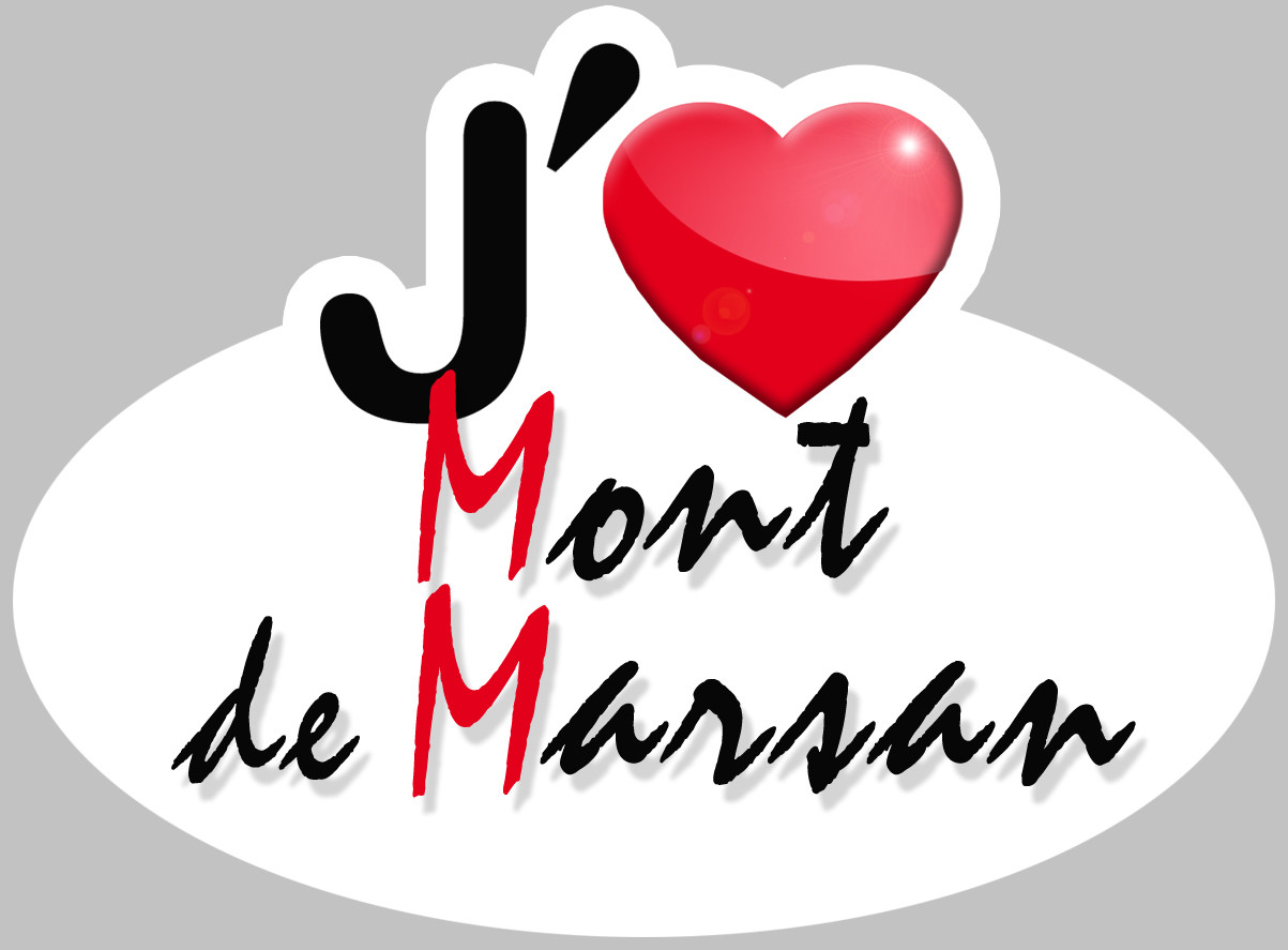 j'aime Mont-de-Marsan - 15x11cm - Sticker/autocollant