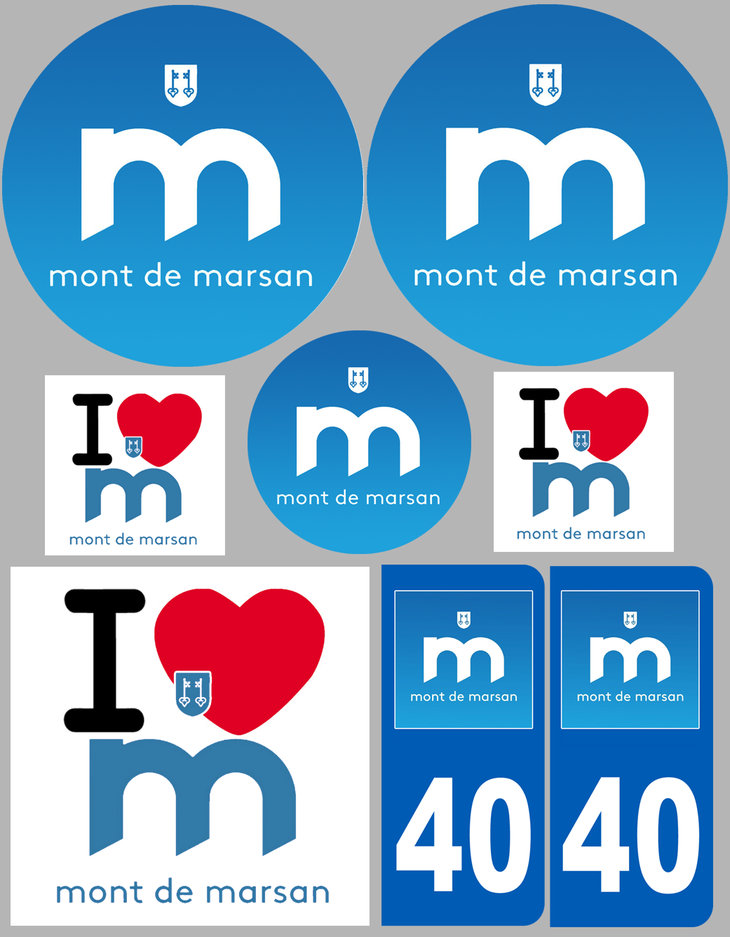 Mont-de-Marsan (8 autocollants variés) - Sticker/autocollant