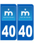 immatriculation Mont-de-Marsan 40 - Sticker/autocollant