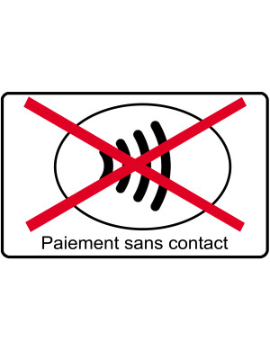 Pas de paiement sans contact - 20x12.3cm - Sticker/autocollant