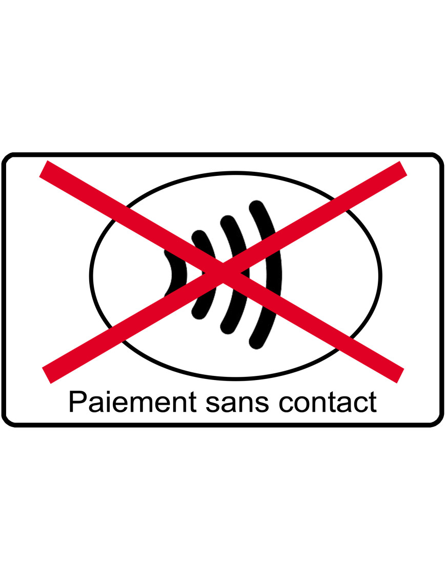 Pas de paiement sans contact - 20x12.3cm - Sticker/autocollant