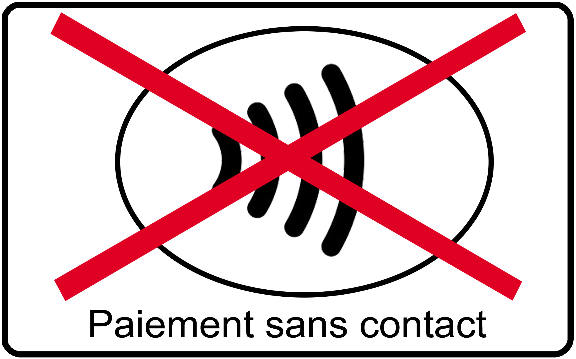 Pas de paiement sans contact - 20x12.3cm - Sticker/autocollant