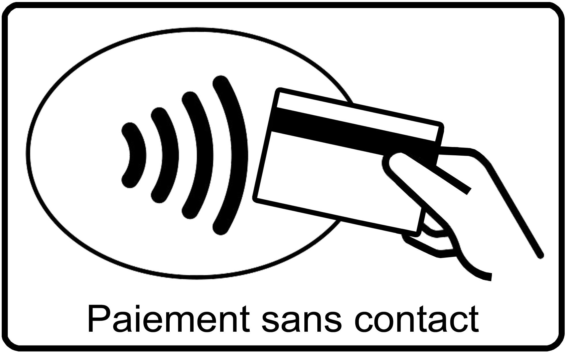 Paiement sans contact carte - 10x6cm - Sticker/autocollant