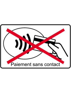 Pas de paiement sans contact carte - 10x6cm - Sticker/autocollant