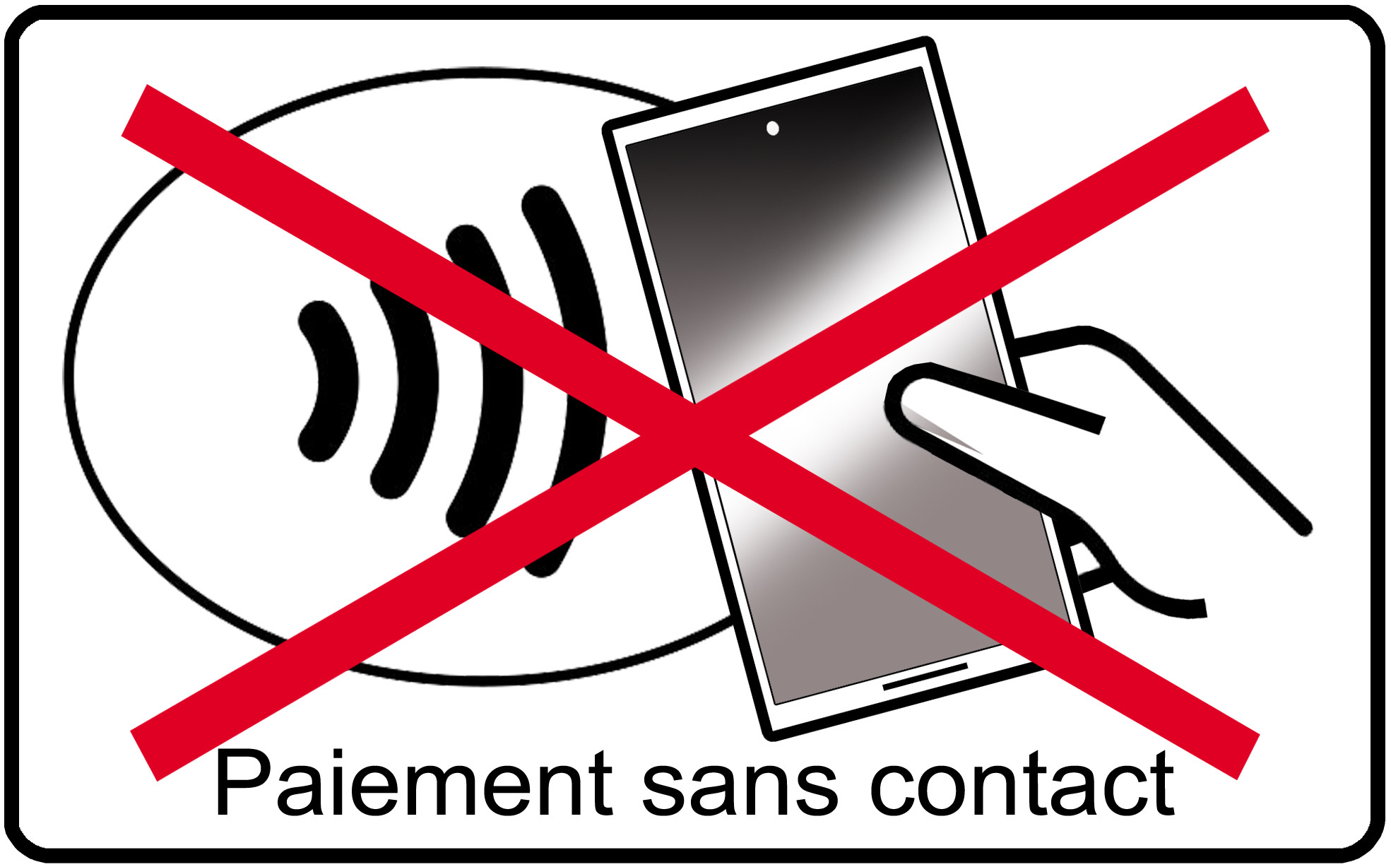 Pas de paiement sans contact smartphone - 15x9.2cm - Sticker/autocollant