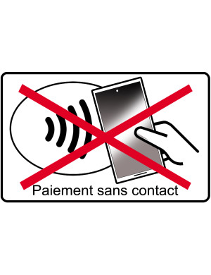 Pas de paiement sans contact smartphone -20x12.3cm - Sticker/autocollant