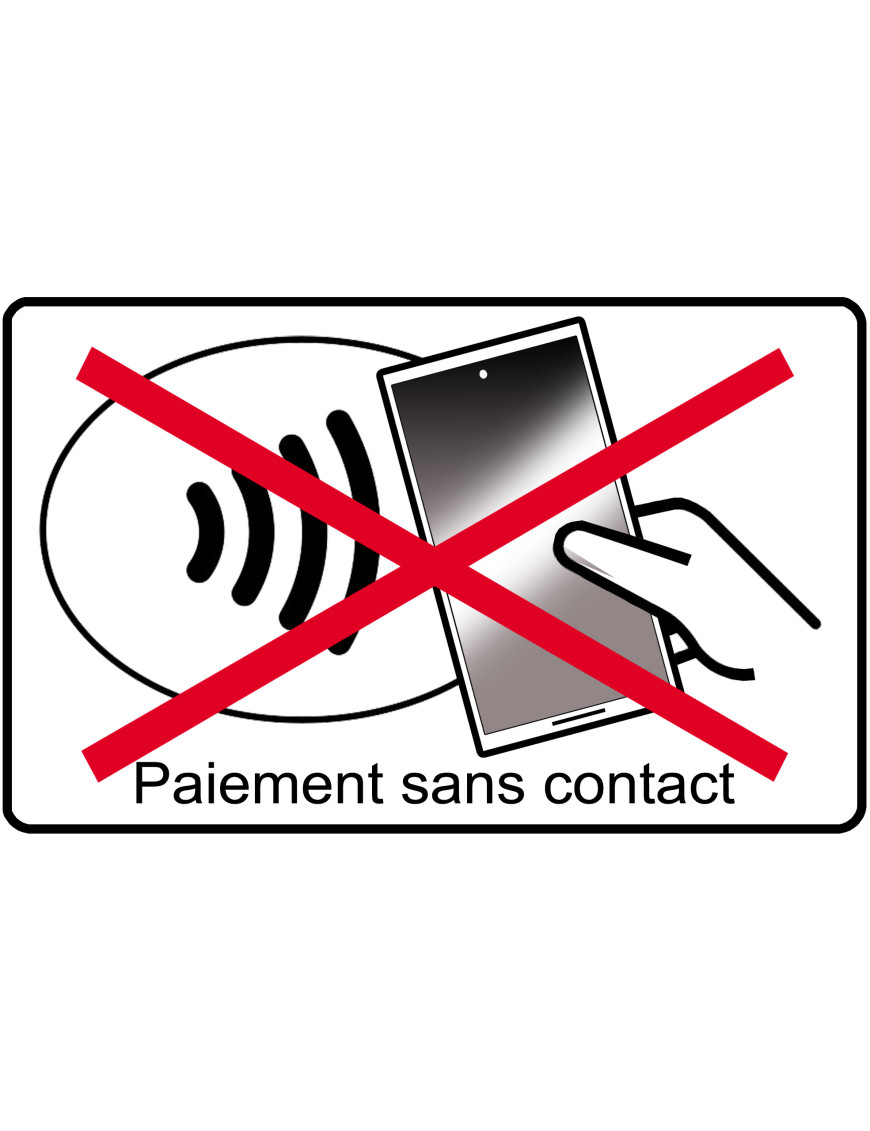 Pas de paiement sans contact smartphone - 20x12.3cm - Sticker/autocollant