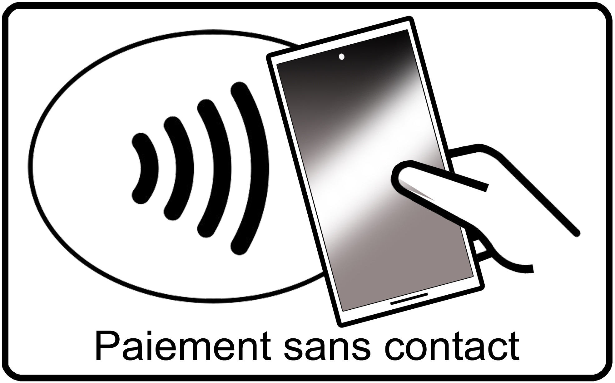 Paiement sans contact smartphone - 20x12.3cm - Sticker/autocollant