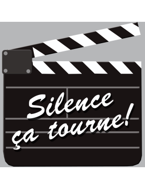 silence ça tourne (20x20cm) - Sticker/autocollant