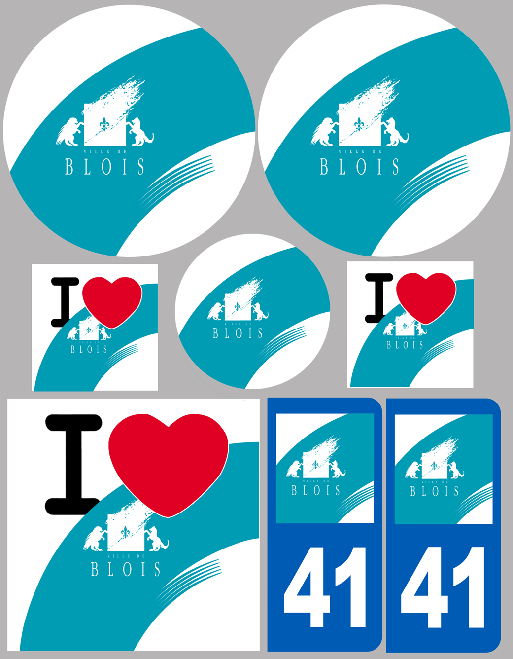 Blois (8 autocollants variés) - Sticker/autocollant