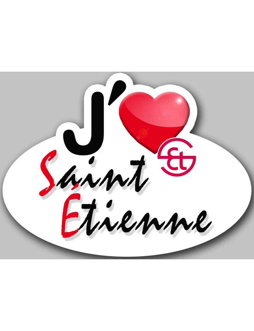 j'aime Saint-Étienne - 5x3.7cm - Sticker/autocollant