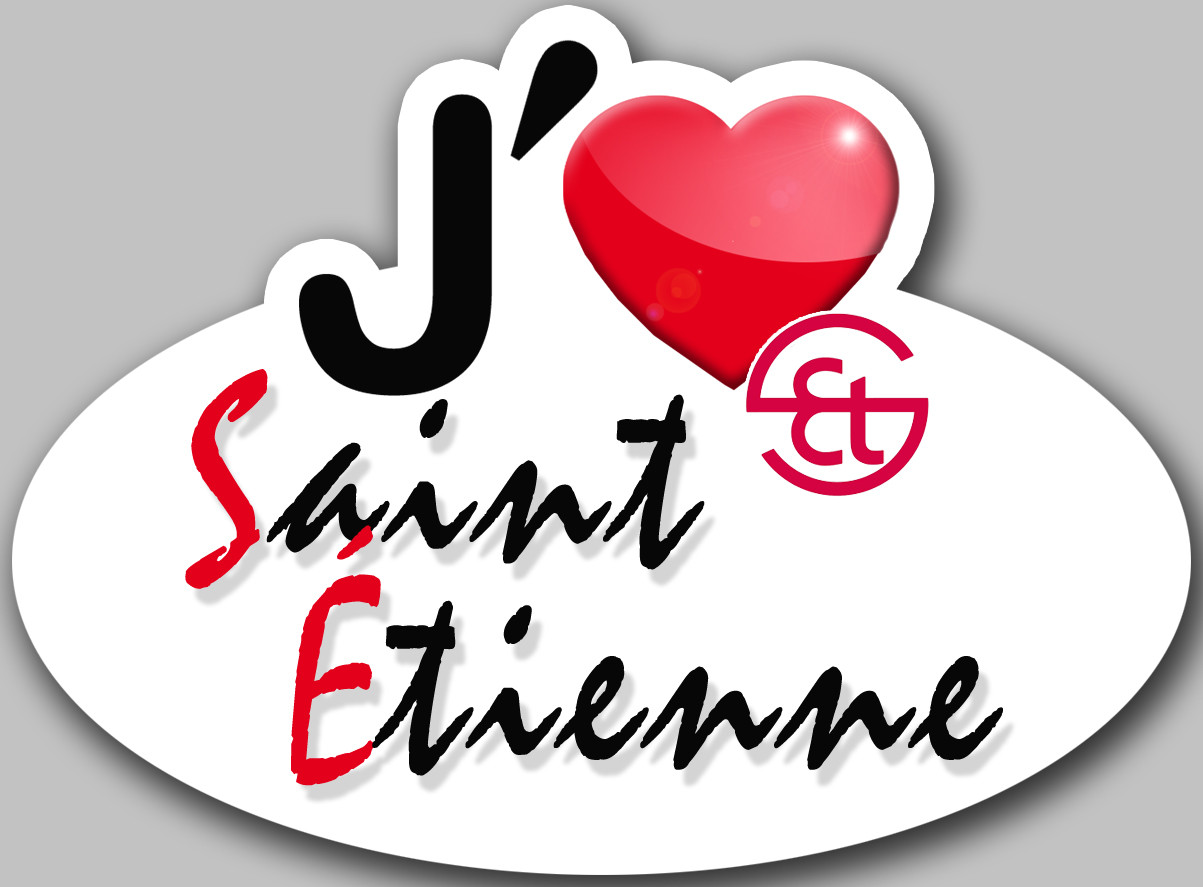 j'aime Saint-Étienne - 5x3.7cm - Sticker/autocollant