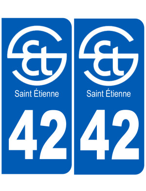 immatriculation Saint-Étienne 42 - Sticker/autocollant