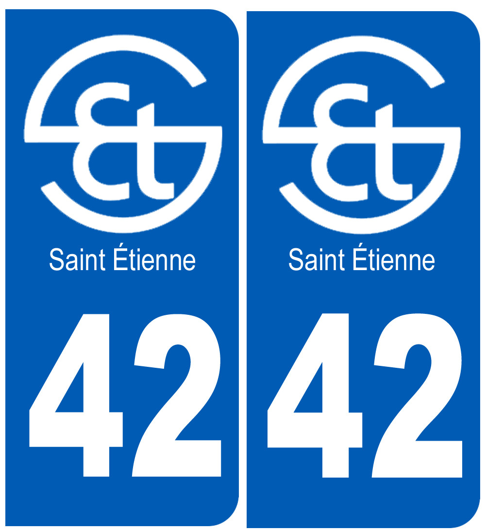 immatriculation Saint-Étienne 42 - Sticker/autocollant