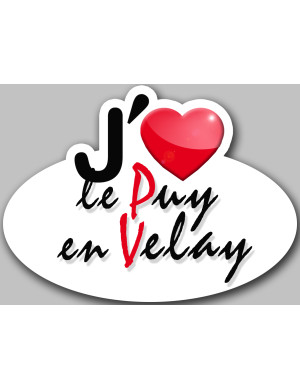 j'aime le Puy-en-Velay (15x11cm) - Sticker/autocollant