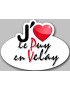 j'aime le Puy-en-Velay (5x3.7cm) - Sticker/autocollant