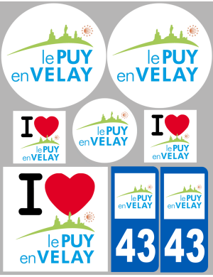 Puy-en-Velay (8 autocollants variés) - Sticker/autocollant