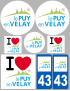 Puy-en-Velay (8 autocollants variés) - Sticker/autocollant