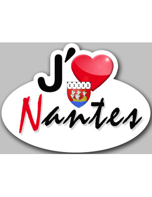 j'aime Nantes (15x11cm) - Sticker/autocollant