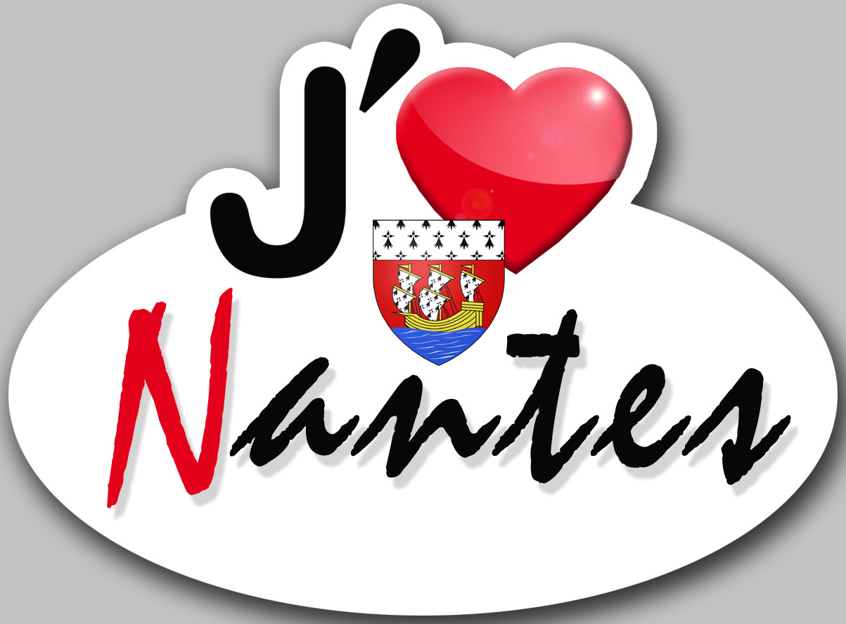 j'aime Nantes (15x11cm) - Sticker/autocollant