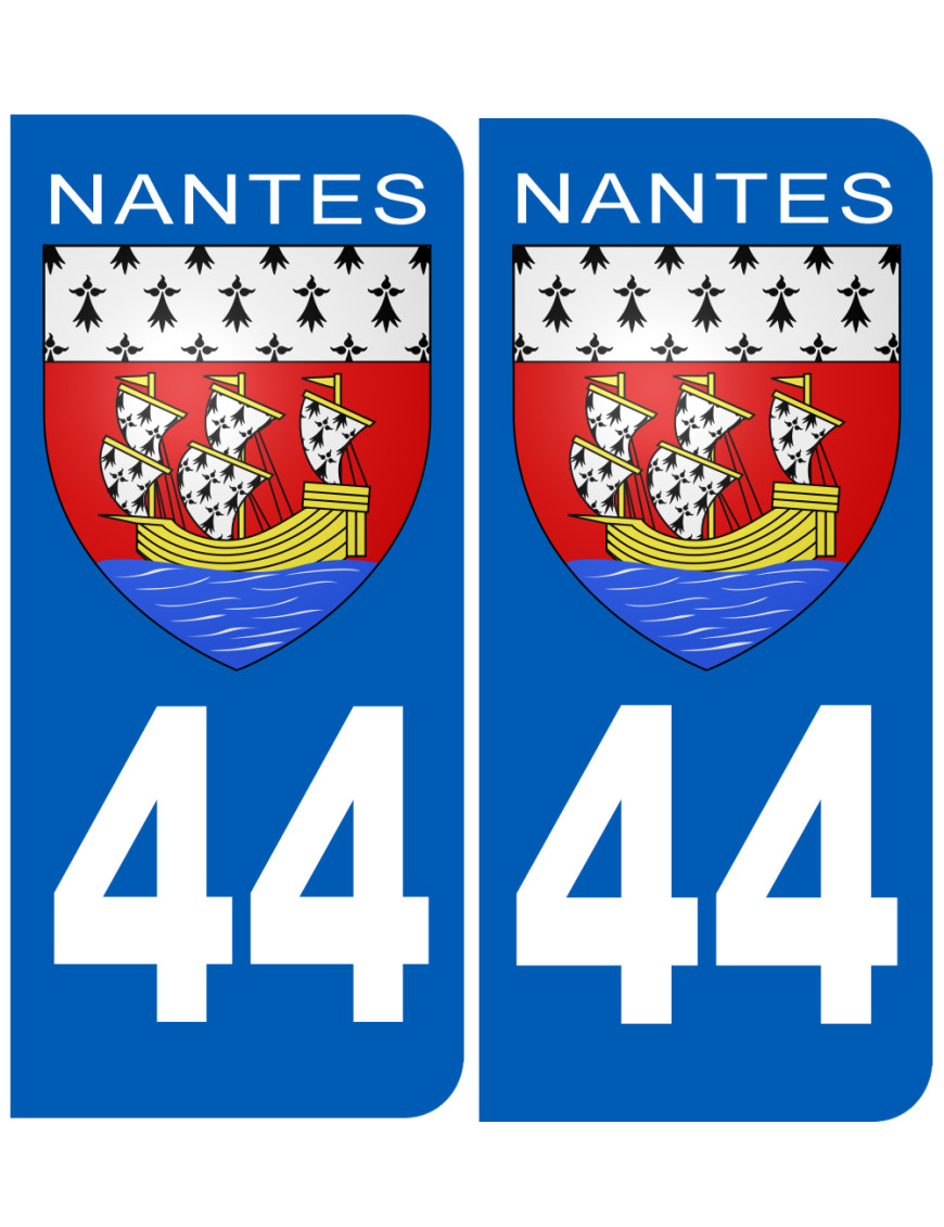 immatriculation  Nantes blason 44 - Sticker/autocollant