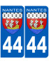 immatriculation  Nantes blason 44 - Sticker/autocollant