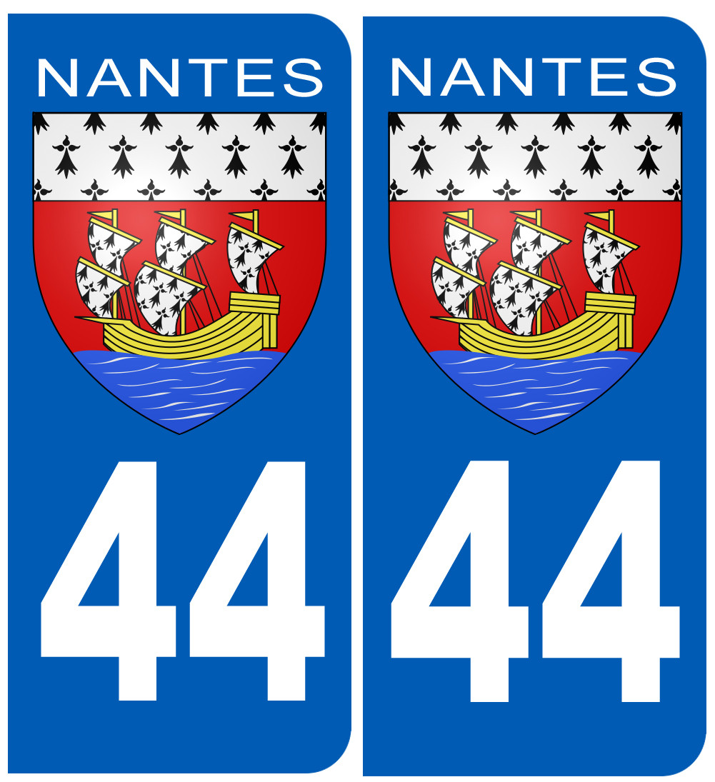 immatriculation Nantes blason 44 - Sticker/autocollant