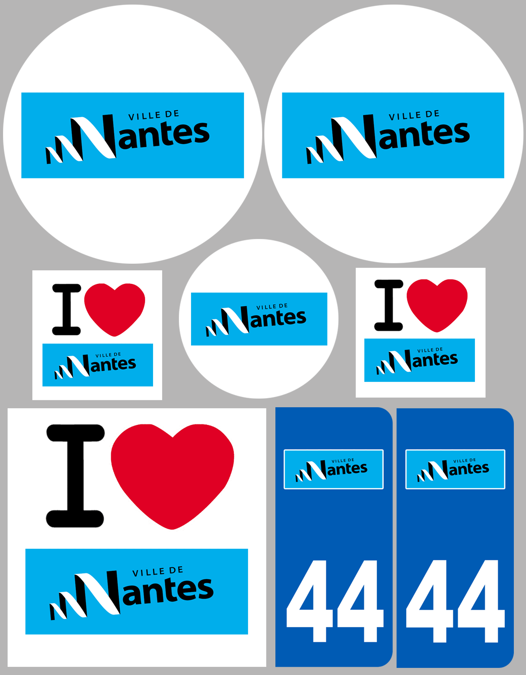 Nantes (8 autocollants variés) - Sticker/autocollant