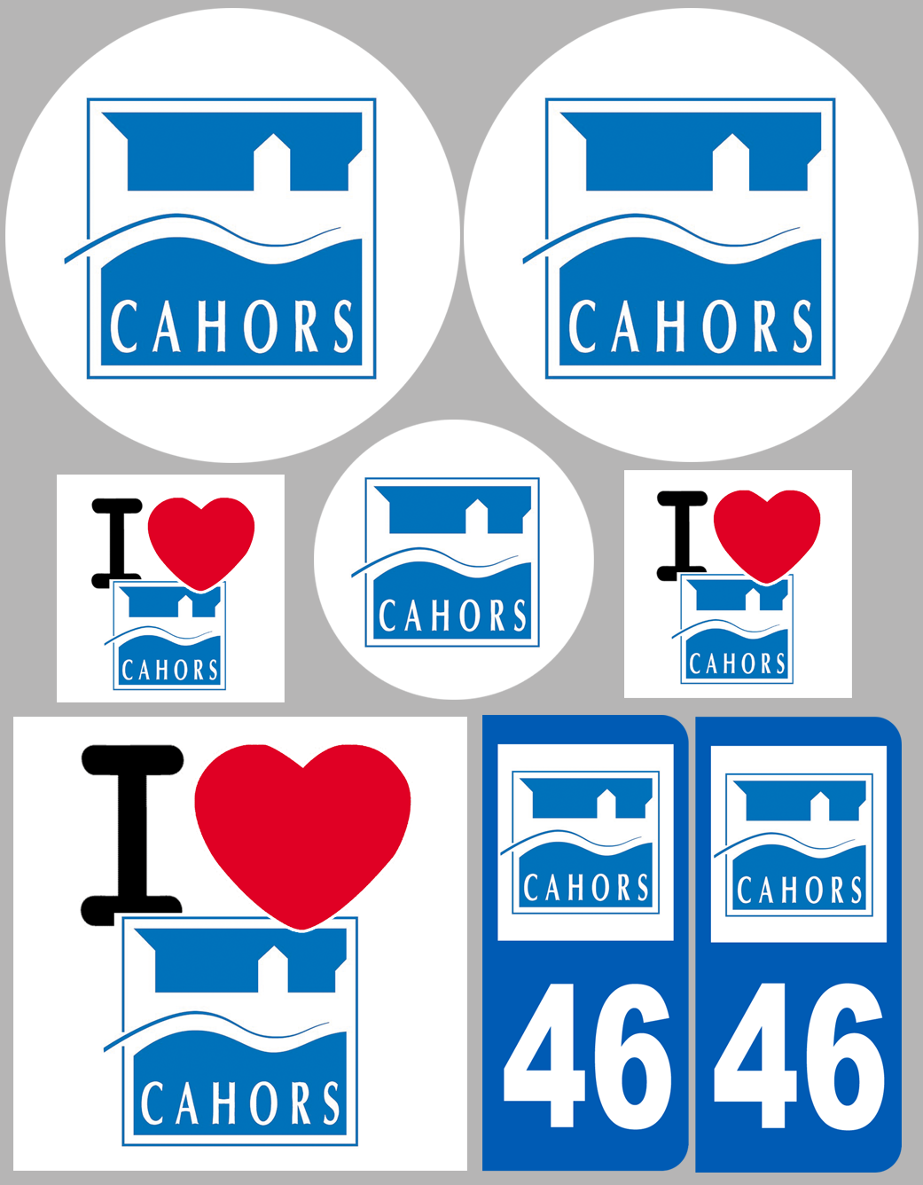 Cahors (8 autocollants variés) - Sticker/autocollant